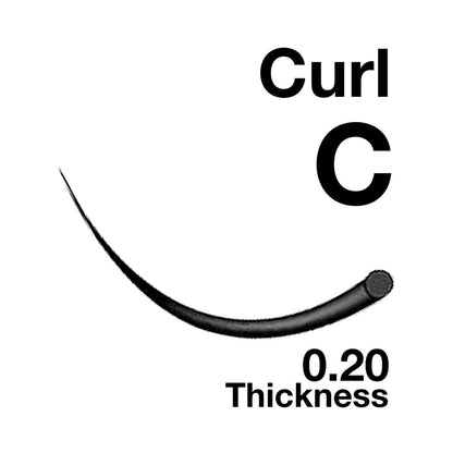 EMILYSTORES Eyelash Extensions 0.20mm Thickness C Curl 9mm Length Natural Looking Individual Volume Eyelashes for Lash Extensions (0.20, C, 9mm), Black