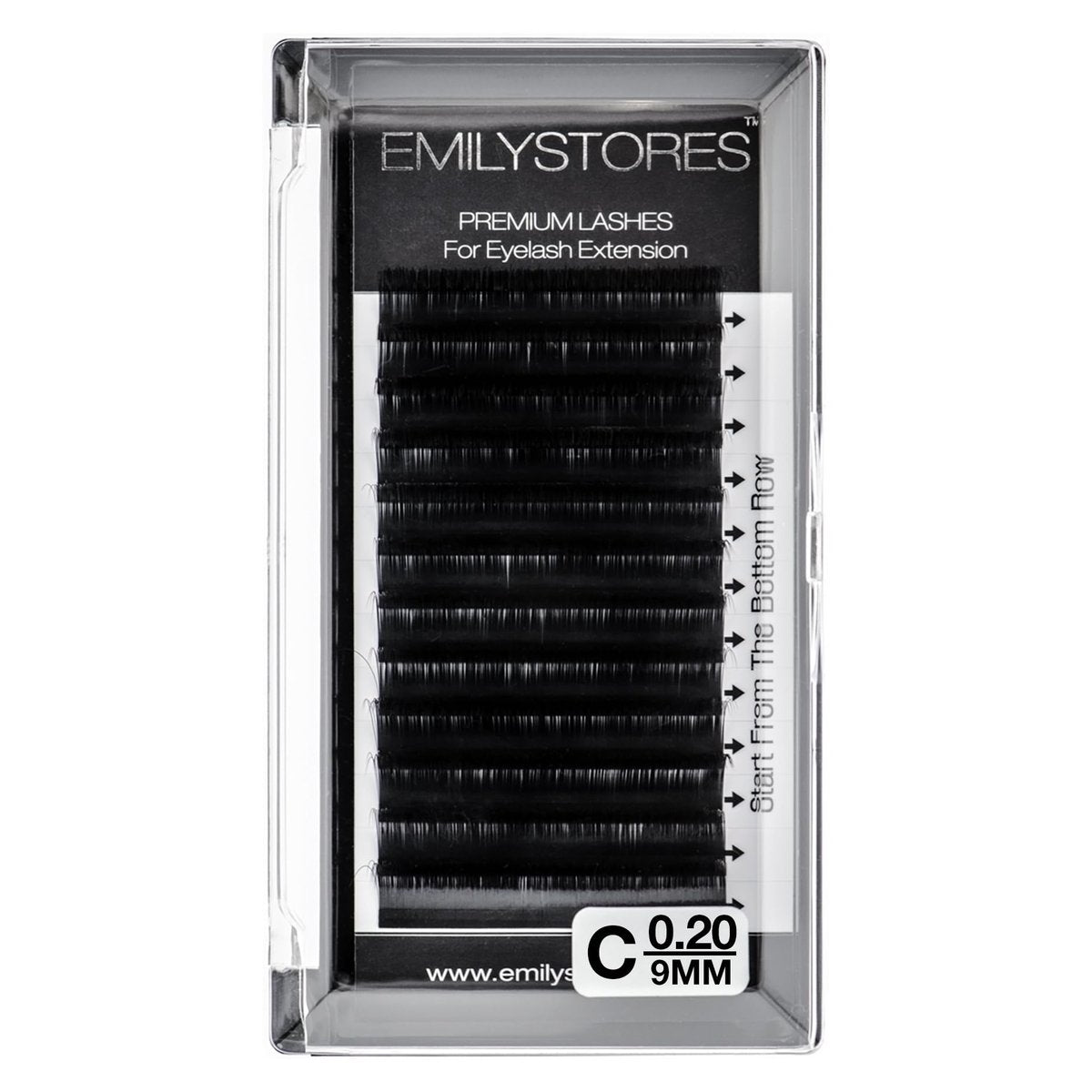 EMILYSTORES Eyelash Extensions 0.20mm Thickness C Curl 9mm Length Natural Looking Individual Volume Eyelashes for Lash Extensions (0.20, C, 9mm), Black - görsel 1