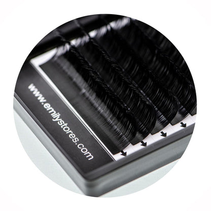EMILYSTORES Eyelash Extensions 0.20mm Thickness C Curl 9mm Length Natural Looking Individual Volume Eyelashes for Lash Extensions (0.20, C, 9mm), Black