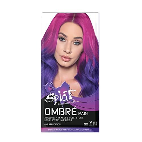Splat Ombre Rain Complete Kit - Blue & Purple Semi-Permanent Hair Color - Vegan & Cruelty-Free - görsel 2