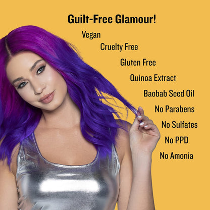 Splat Ombre Rain Complete Kit - Blue & Purple Semi-Permanent Hair Color - Vegan & Cruelty-Free
