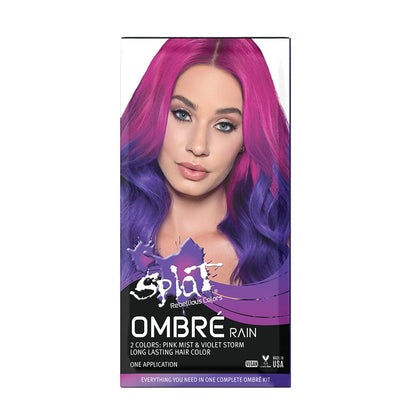 Splat Ombre Rain Complete Kit - Blue & Purple Semi-Permanent Hair Color - Vegan & Cruelty-Free