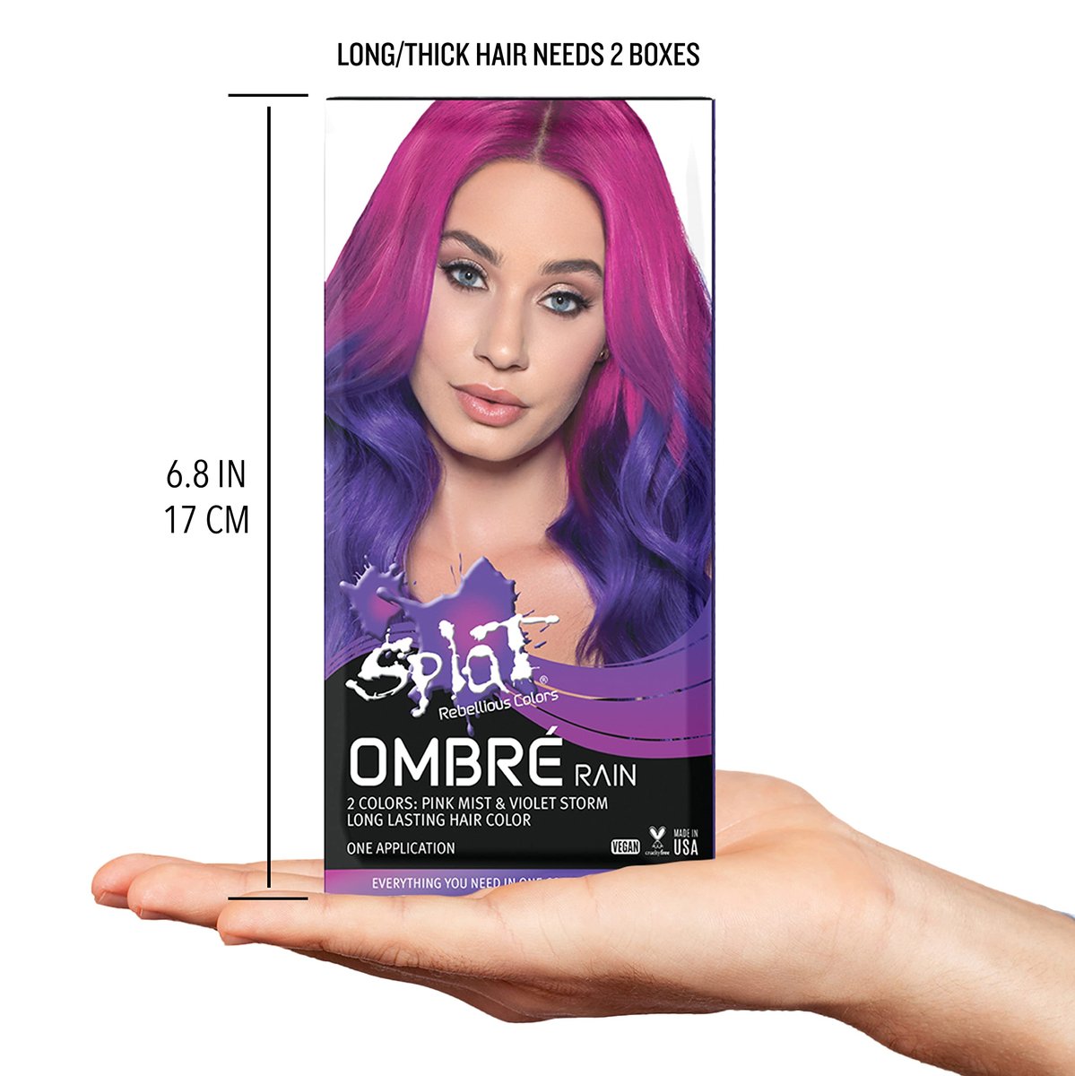 Splat Ombre Rain Complete Kit - Blue & Purple Semi-Permanent Hair Color - Vegan & Cruelty-Free - görsel 7