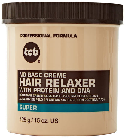 TCB No Base Creme Hair Relaxer with Protein and DNA - Super Strength 15 oz