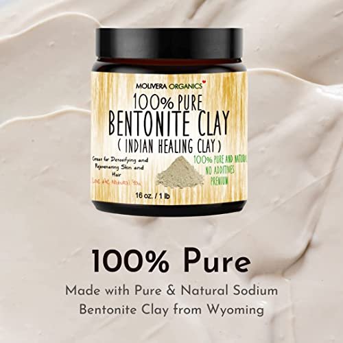 Molivera Organics Premium 1 lb Bentonite Clay - Pure Natural Detoxifying Clay for Face Masks, Hair Care & More - Best Healing Clay - USA Made - görsel 4