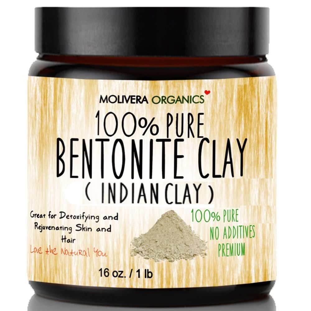 Molivera Organics Premium 1 lb Bentonite Clay - Pure Natural Detoxifying Clay for Face Masks, Hair Care & More - Best Healing Clay - USA Made - görsel 1
