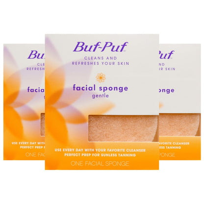 Buf-Puf Gentle Facial Sponge - Dermatologist Developed, Silicone Exfoliating Sponge for Deep Cleansing, Removes Dirt & Makeup, Reusable, 3 Pack Avelisse