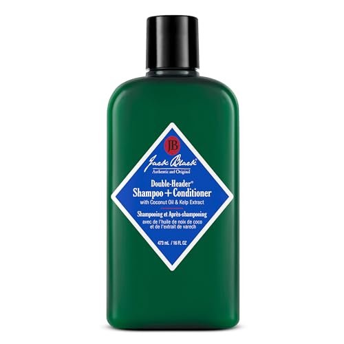 Jack Black Double-Header Shampoo + Conditioner - PureScience Formula, Sulfate-Free with Coconut Oil and Kelp Extract, 16 oz Avelisse