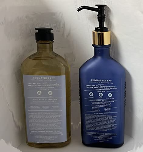 Bath & Body Works Aromatherapy Sleep Lavender + Vanilla Body Lotion & Body Wash Duo – 6.5 fl oz + 10 fl oz Avelisse