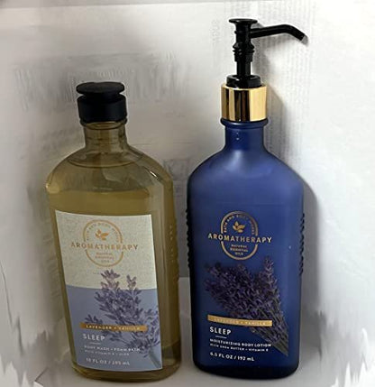 Bath & Body Works Aromatherapy Sleep Lavender + Vanilla Body Lotion & Body Wash Duo – 6.5 fl oz + 10 fl oz Avelisse