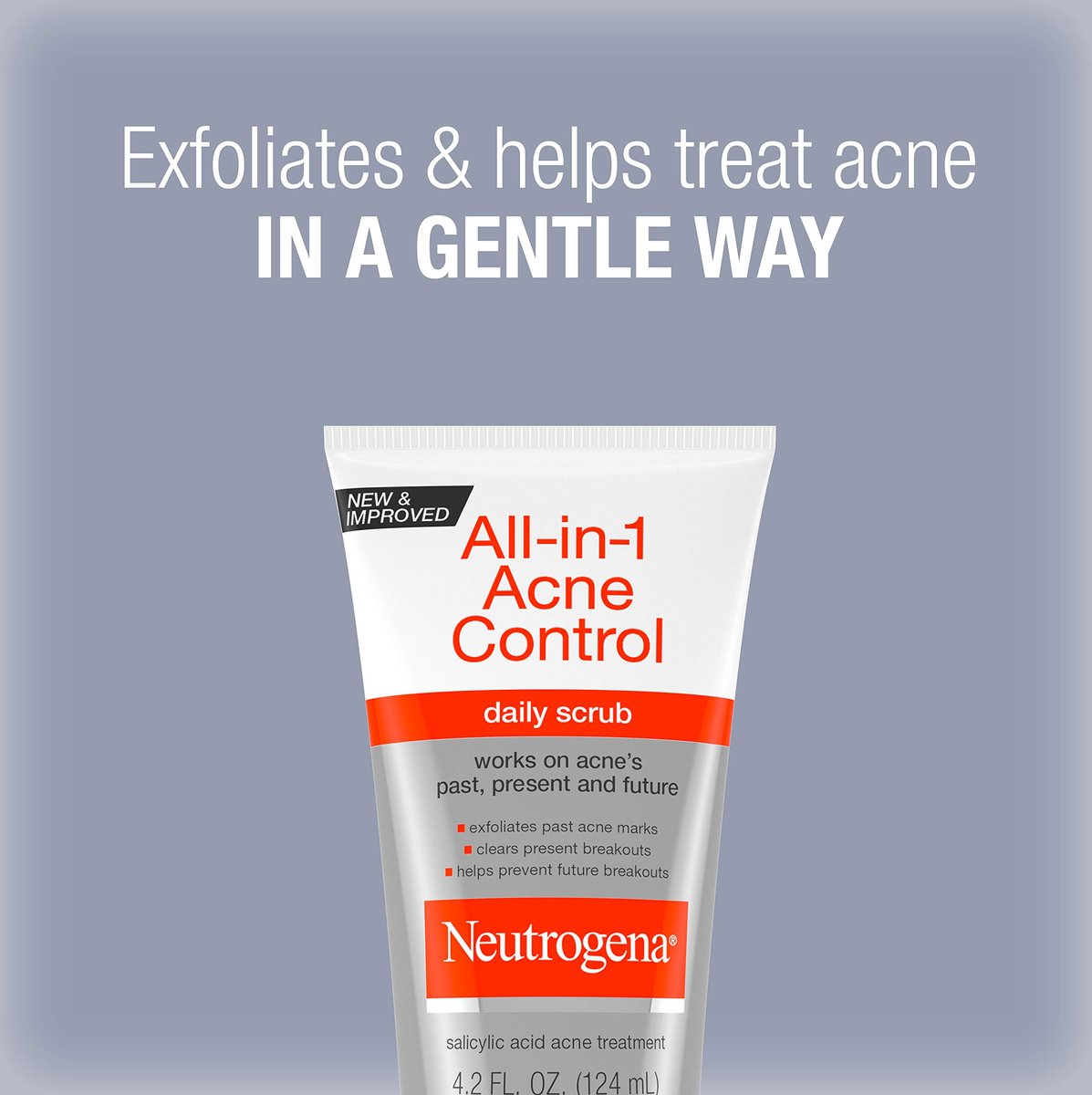 Neutrogena All-In-1 Acne Control Daily Face Scrub – Salicylic Acid Acne Treatment, Exfoliating Scrub, 4.2 fl. oz - görsel 4