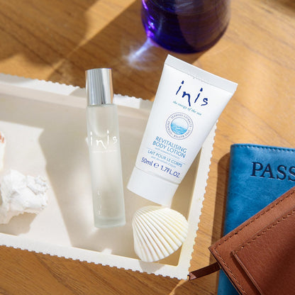 Inis the Energy of the Sea Cologne & Body Lotion Sampler Set - Travel Size Unisex Ocean Fresh Fragrance Avelisse