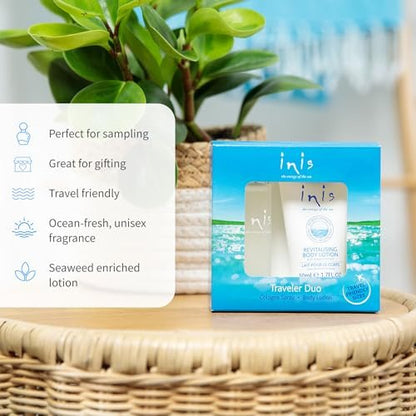 Inis the Energy of the Sea Cologne & Body Lotion Sampler Set - Travel Size Unisex Ocean Fresh Fragrance Avelisse