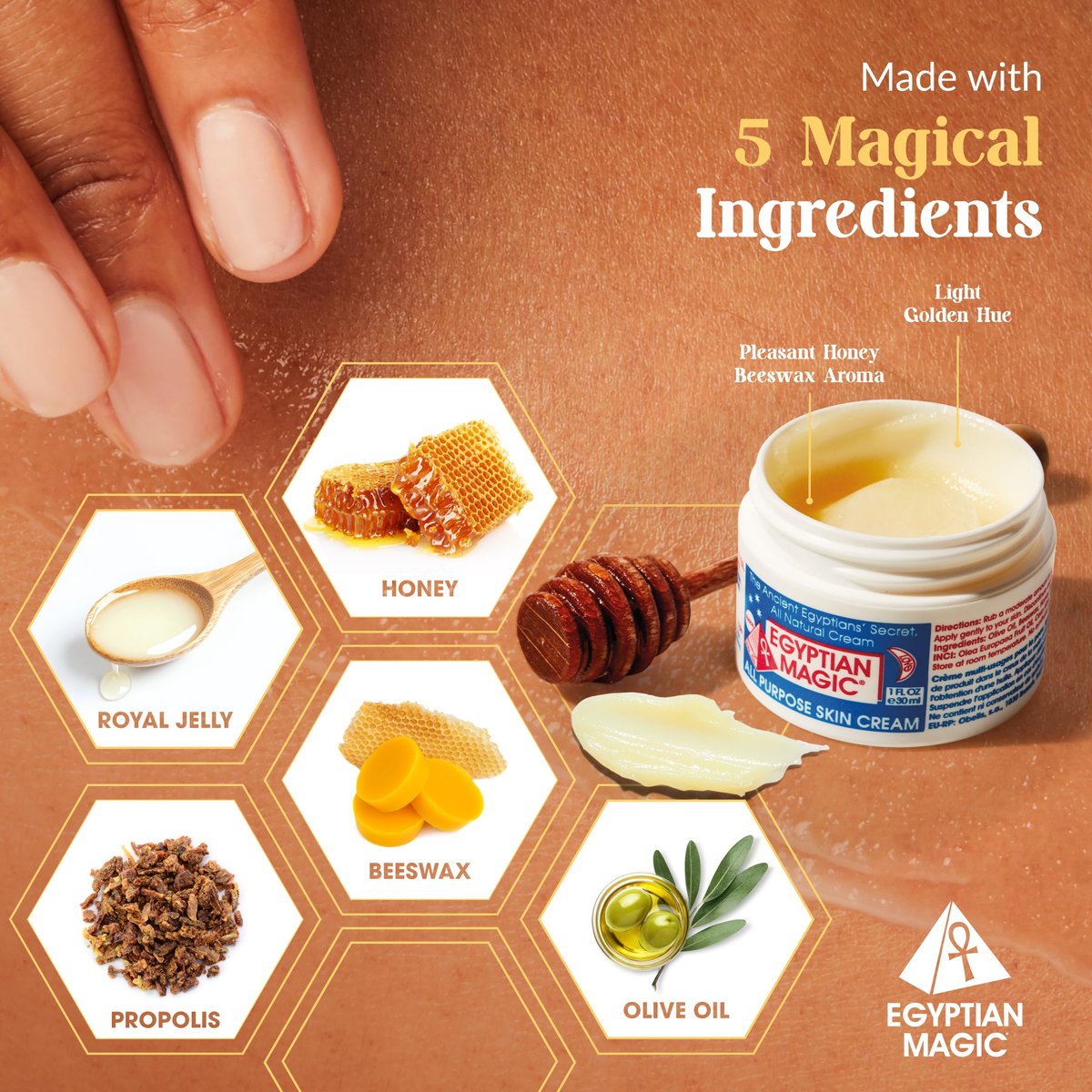 Egyptian Magic All Purpose Skin Cream - 4oz & 2oz Bundle for Face, Body, Dry Skin - Natural Moisturizer for Women & Men Avelisse