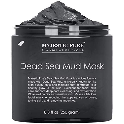 Majestic Pure Dead Sea Mud Mask - Natural Face Mask for Pores, Acne & Blackheads - Soothing & Nourishing - 8.8 oz Avelisse