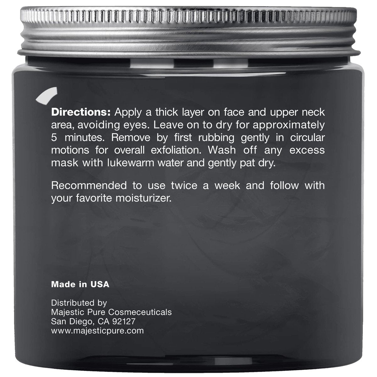 Majestic Pure Dead Sea Mud Mask - Natural Face Mask for Pores, Acne & Blackheads - Soothing & Nourishing - 8.8 oz Avelisse