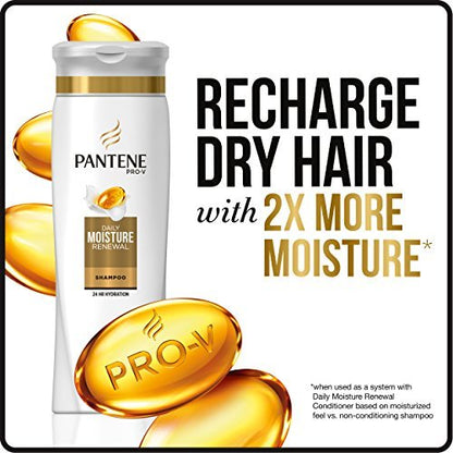 Pantene Daily Moisture Renewal Duo Set - 12.6 oz Shampoo & 12 oz Conditioner for Silky, Healthy Hair Avelisse