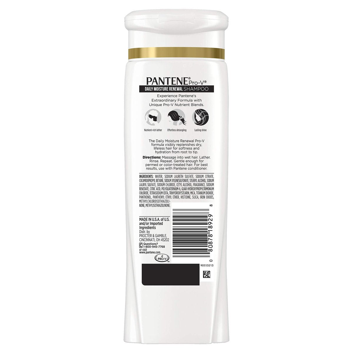 Pantene Daily Moisture Renewal Duo Set - 12.6 oz Shampoo & 12 oz Conditioner for Silky, Healthy Hair Avelisse
