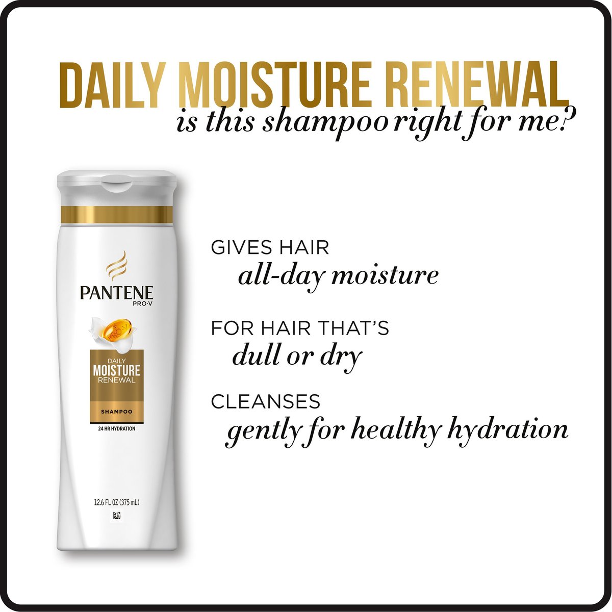 Pantene Daily Moisture Renewal Duo Set - 12.6 oz Shampoo & 12 oz Conditioner for Silky, Healthy Hair Avelisse
