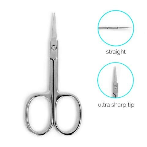 Professional Stainless Steel Grooming Scissors for Eyebrow, Facial Hair, Nose, Ear & More – Precision Manicure Cuticle Scissors for Men and Women by PETUNIA SKINCARE - görsel 4