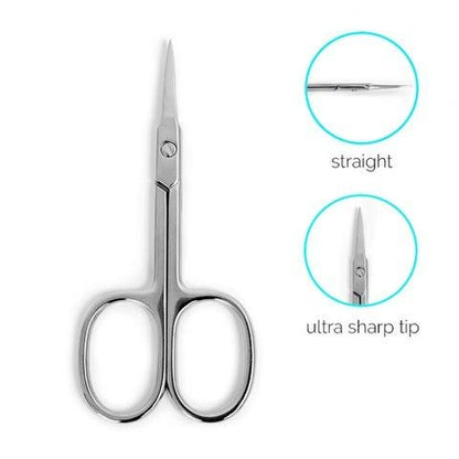 Professional Stainless Steel Grooming Scissors for Eyebrow, Facial Hair, Nose, Ear & More – Precision Manicure Cuticle Scissors for Men and Women by PETUNIA SKINCARE