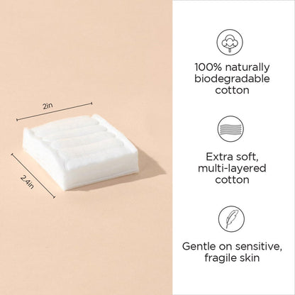 Diane 100% Pure Cotton Squares – 2.4" x 2" Makeup Remover Pads, 160 Count