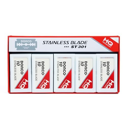 Dorco ST301 Platinum Extra Double Edge Razor Blades – 1000 Count, Super Sharp for Men, Smooth & Precise Shave Avelisse