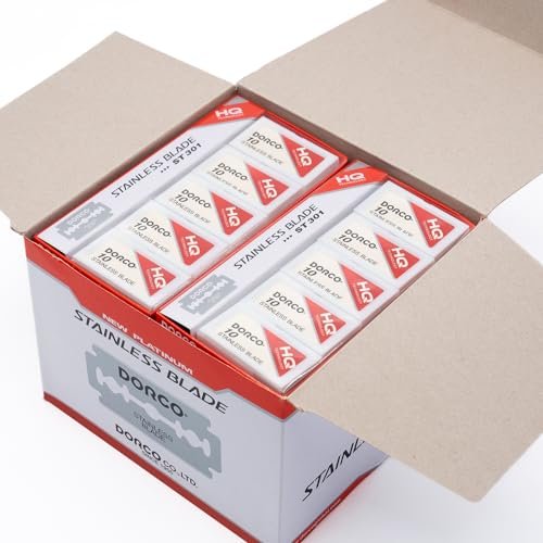 Dorco ST301 Platinum Extra Double Edge Razor Blades – 1000 Count, Super Sharp for Men, Smooth & Precise Shave Avelisse