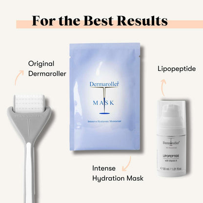 Dermaroller Lipopeptide Night Cream with Hyaluronic Acid, Vitamin A & Shea Butter - Moisturizing Anti-Aging Night Cream for Tired, Stressed Skin - 1.01 oz