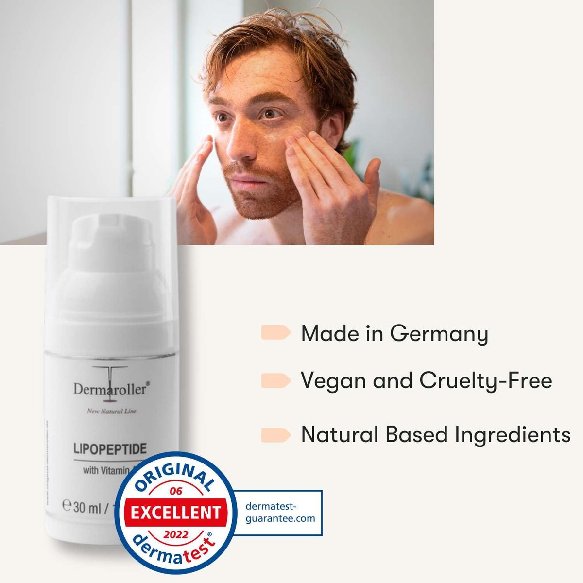 Dermaroller Lipopeptide Night Cream with Hyaluronic Acid, Vitamin A & Shea Butter - Moisturizing Anti-Aging Night Cream for Tired, Stressed Skin - 1.01 oz - görsel 9