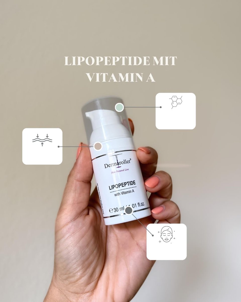 Dermaroller Lipopeptide Night Cream with Hyaluronic Acid, Vitamin A & Shea Butter - Moisturizing Anti-Aging Night Cream for Tired, Stressed Skin - 1.01 oz - görsel 11