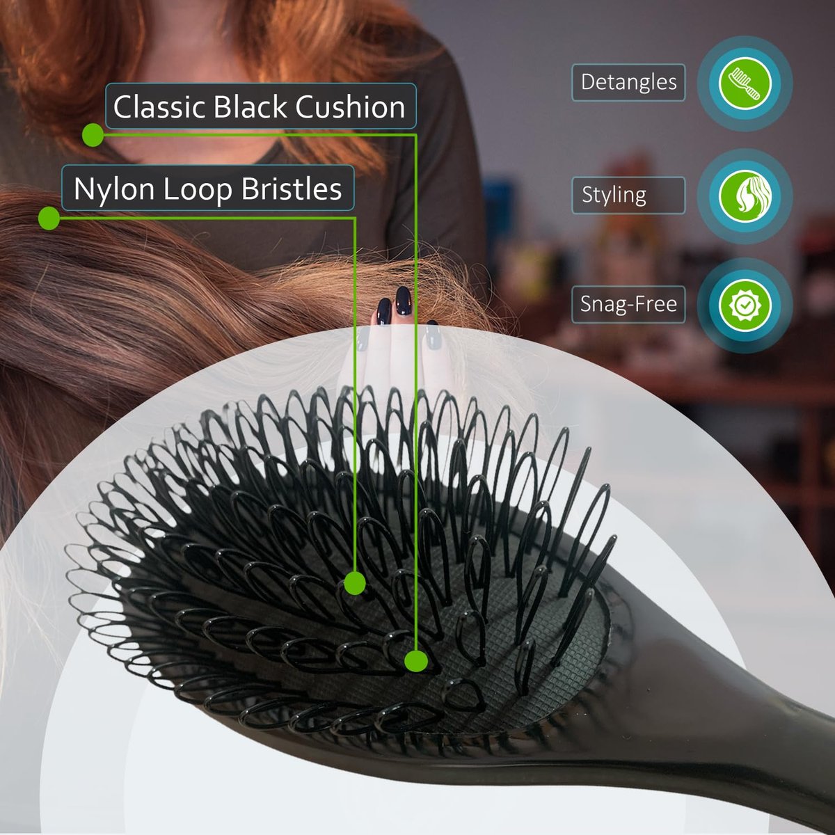 RemySoft One Twenty Three Loops Loop Brush - Safe for Hair Extensions, Weaves and Wigs Avelisse