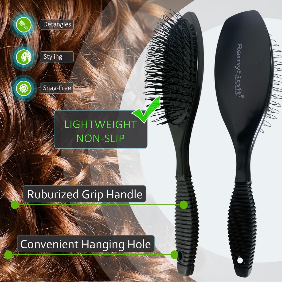 RemySoft One Twenty Three Loops Loop Brush - Safe for Hair Extensions, Weaves and Wigs Avelisse