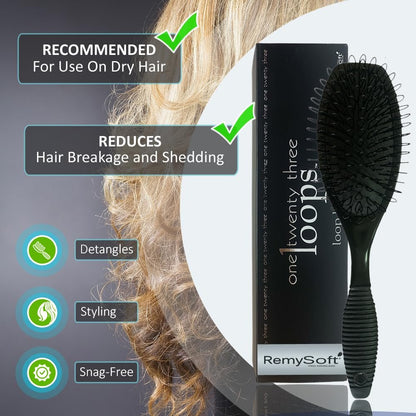 RemySoft One Twenty Three Loops Loop Brush - Safe for Hair Extensions, Weaves and Wigs Avelisse