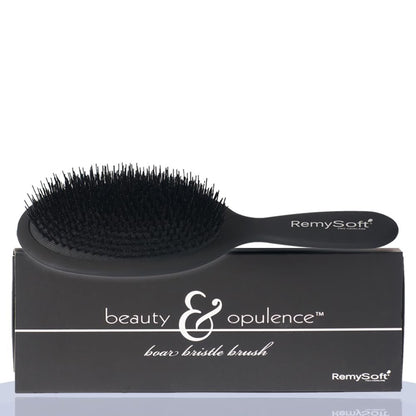 RemySoft Beauty & Opulence Boar Bristle Brush – Gentle for Hair Extensions, Weaves & Wigs (Black, 1 Count) Avelisse