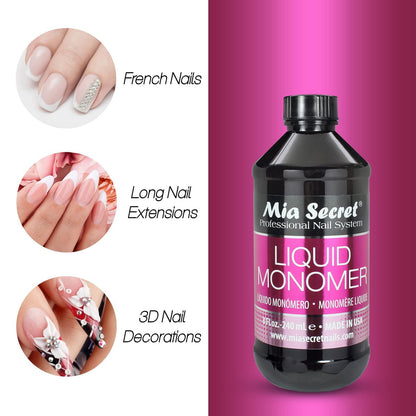Mia Secret Professional Acrylic Nail Liquid Monomer - 4 oz (120 ml) - Black Avelisse