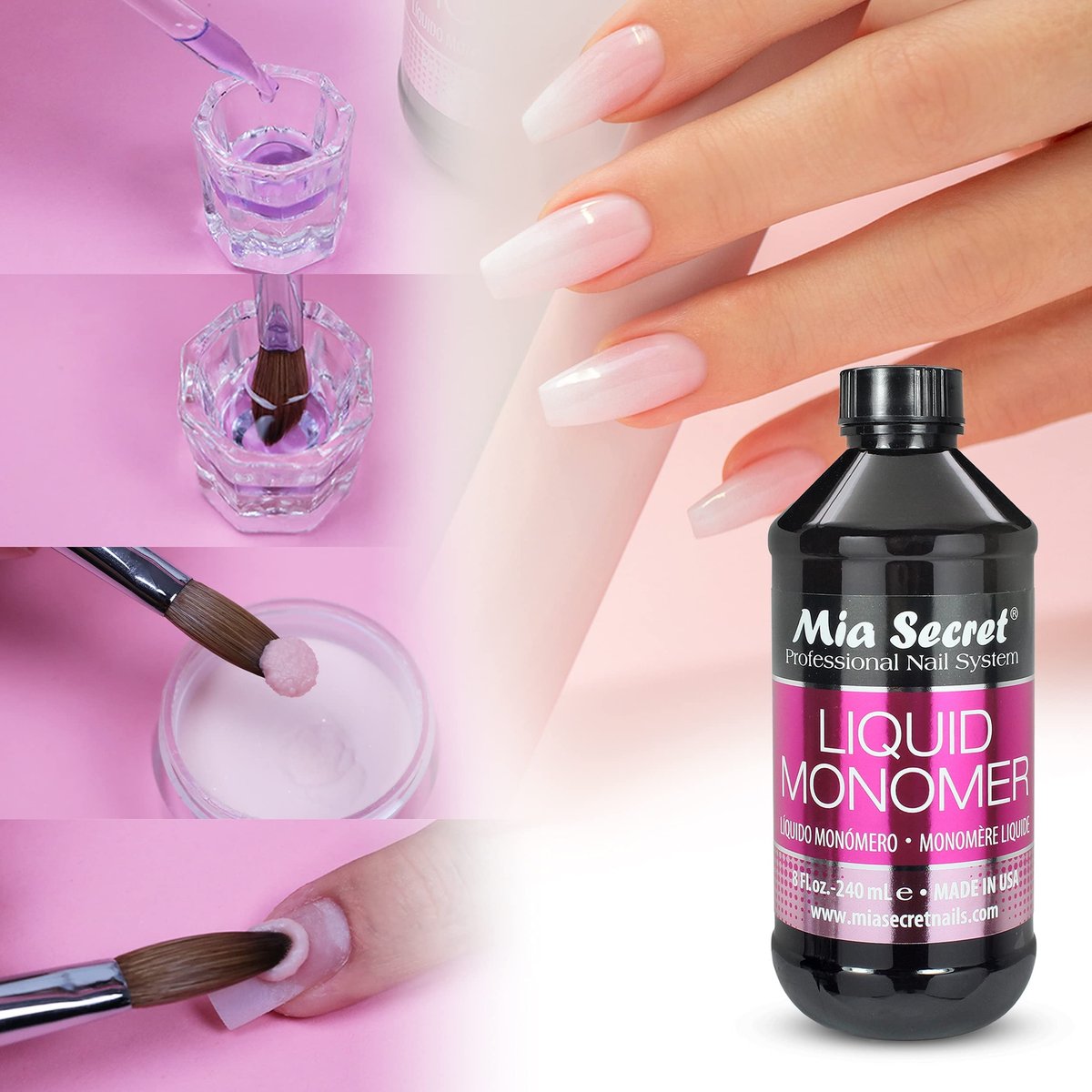 Mia Secret Professional Acrylic Nail Liquid Monomer - 4 oz (120 ml) - Black Avelisse