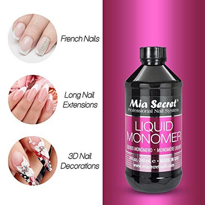 Mia Secret Professional Acrylic Nail Liquid Monomer - 4 oz (120 ml) - Black Avelisse