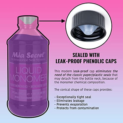 Mia Secret Professional Acrylic Nail Liquid Monomer - 4 oz (120 ml) - Black Avelisse