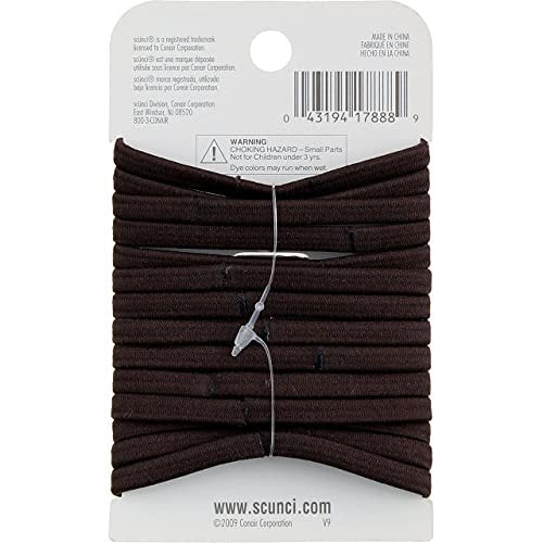 Scunci No-Damage Comfortable Black Hair Ties, Flat Design All-Day Hold, 14-Pieces per Pack (3-Packs) - görsel 6