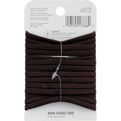 Scunci No-Damage Comfortable Black Hair Ties, Flat Design All-Day Hold, 14-Pieces per Pack (3-Packs)