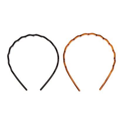 Scunci Effortless Beauty Headbands – 1-Inch Wide Fabric Headbands for Women, Brown, 2-Count