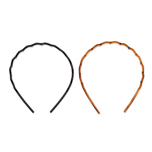 Scunci Effortless Beauty Headbands – 1-Inch Wide Fabric Headbands for Women, Brown, 2-Count - görsel 16