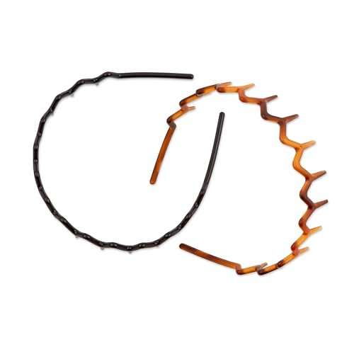 Scunci Effortless Beauty Headbands – 1-Inch Wide Fabric Headbands for Women, Brown, 2-Count - görsel 4