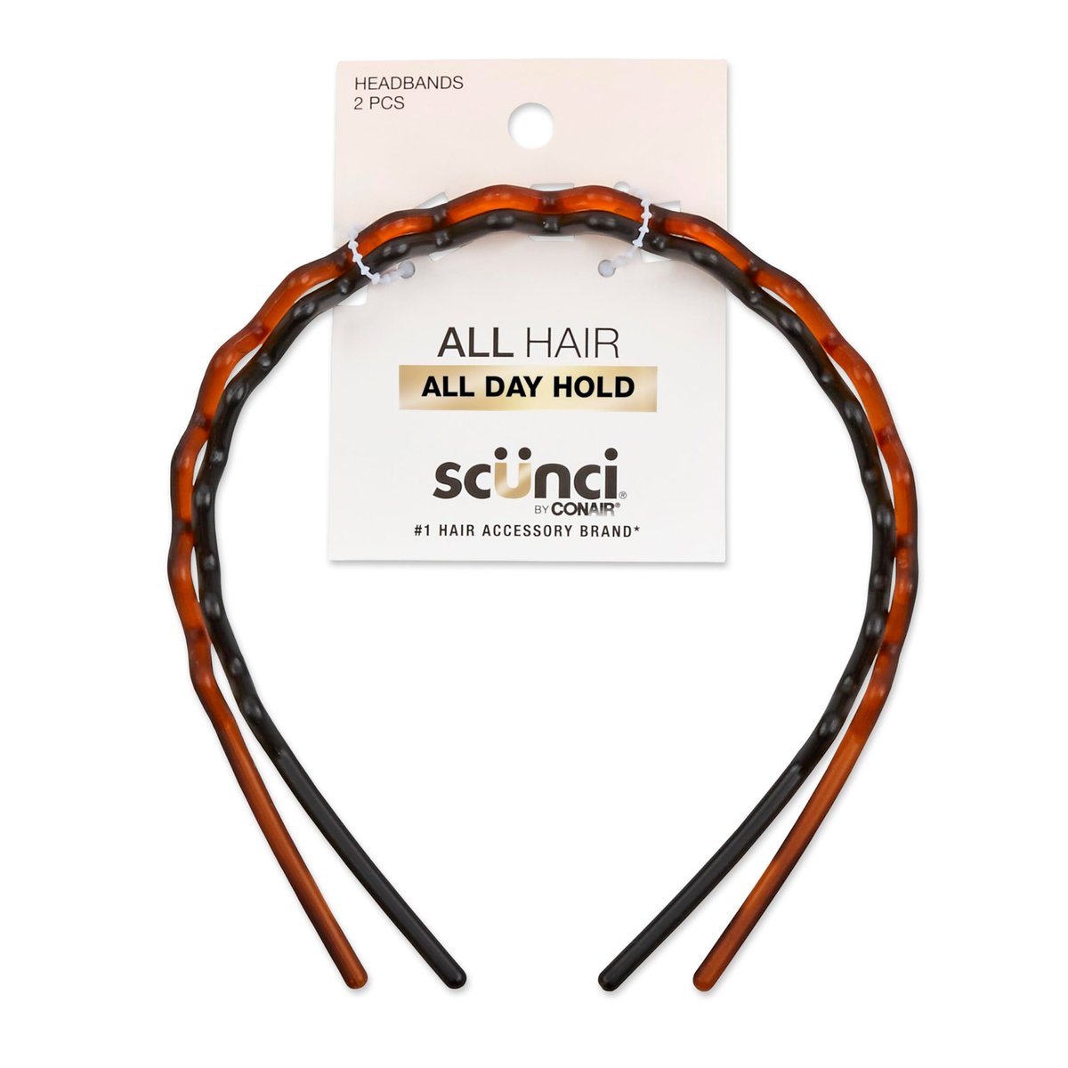 Scunci Effortless Beauty Headbands – 1-Inch Wide Fabric Headbands for Women, Brown, 2-Count - görsel 13
