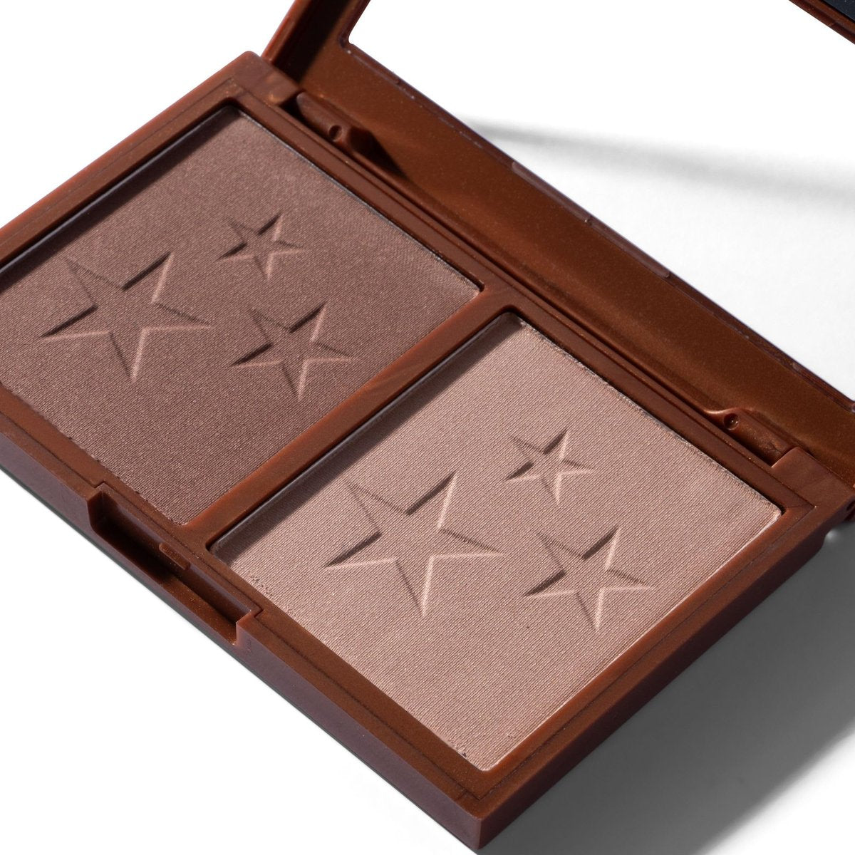 W7 Hollywood Bronze & Glow Pressed Powder Duo - Shimmer Bronzer & Highlighter for Contouring & Highlighting, Vegan - görsel 3