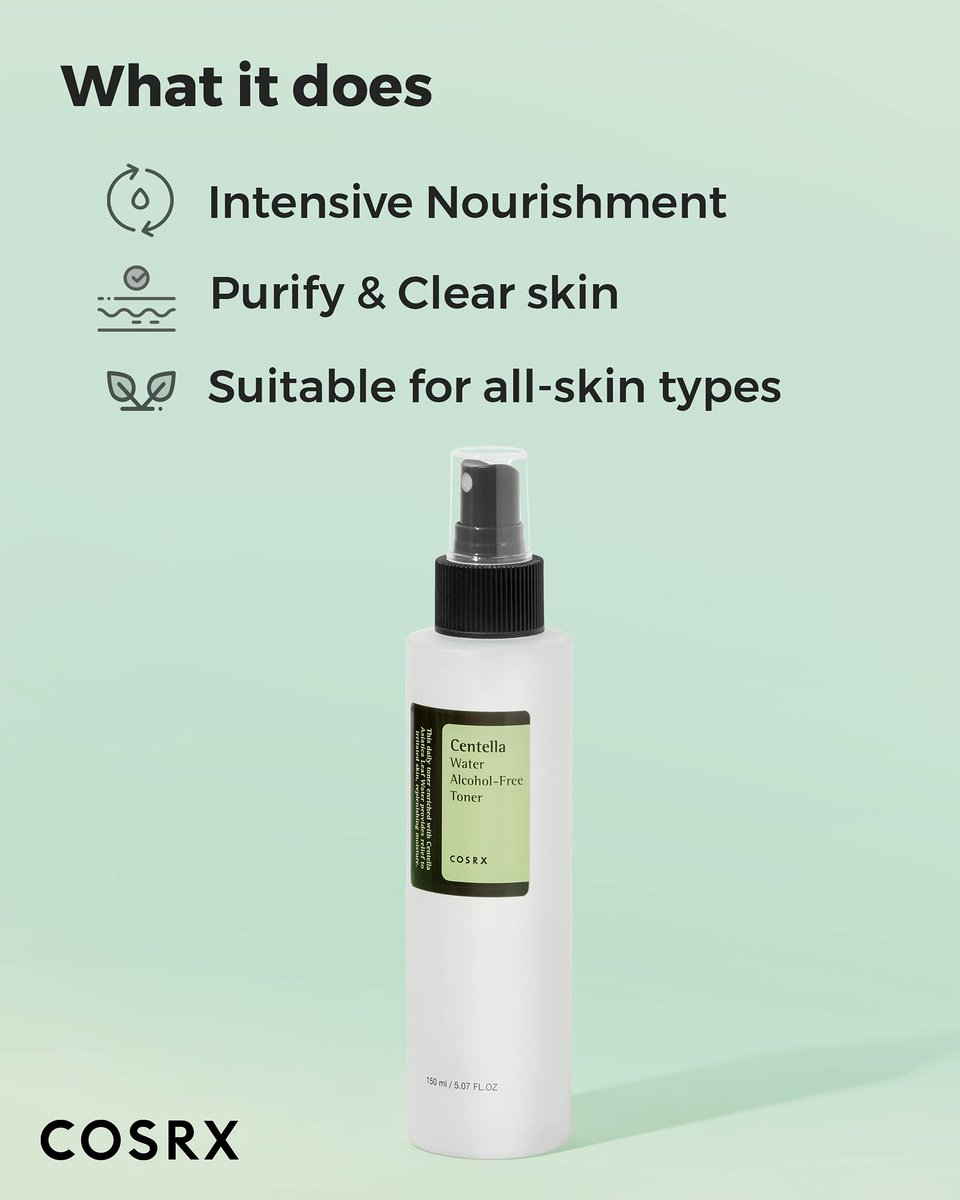 COSRX Alcohol-Free Cica Toner – Hydrating & Soothing Centella Asiatica Spray Toner for Sensitive Skin, 150ml - görsel 7