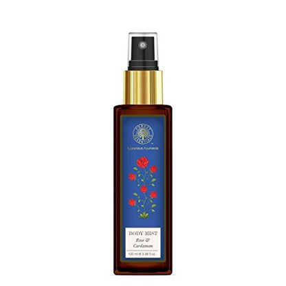 Forest Essentials Rose and Cardamom Body Mist - 100ml | Natural Fragrance Mist