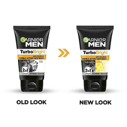 Garnier Men Power White Anti-Pollution Double Action Facewash, 100gm