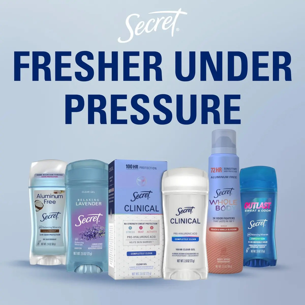 Secret Fresh Antiperspirant Deodorant for Women, 72hr Breathable Sweat & Odor Protection, Instant Freshness & Gentle, PH Balancing Minerals, Clear Gel, Refreshing Berry Scent, 2.6 oz (Pack of 2) Avelisse